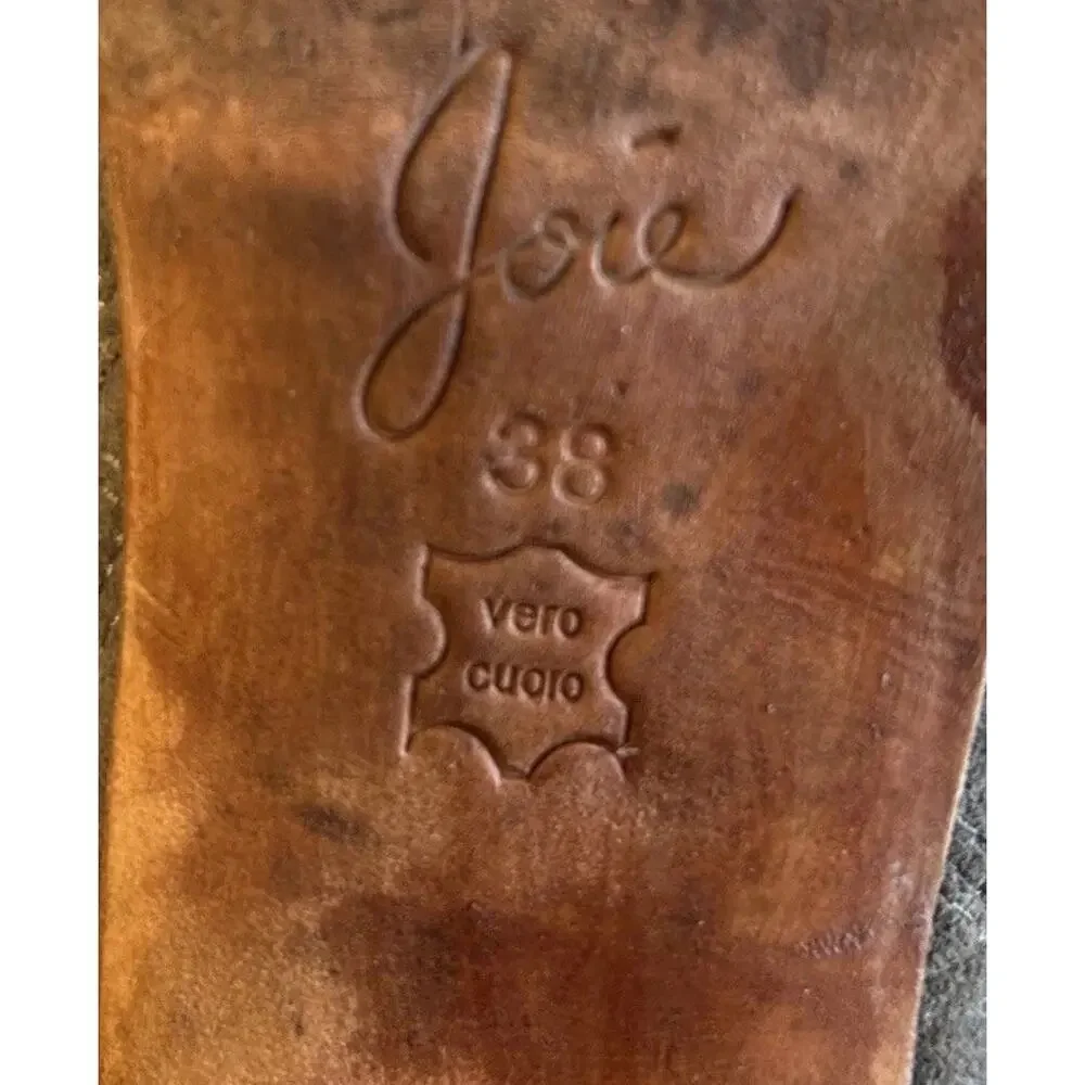 Joie Women’s Suede Leather Tan/Beige Knee-High Heeled Boots, Size 38- US7-7.5